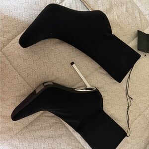 Forever 21 Black Heeled Socks Boots